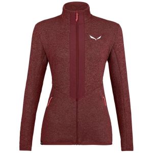 Bluza polarowa turystyczna damska Salewa Rocca 2 Pl W Fz. Czerwone bluzy Salewa, na zimę, l, bez wzorów, z polaru, bez kaptura. Za 334,95 zł.