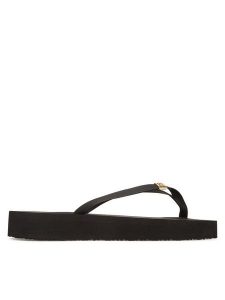 Tommy Hilfiger Japonki Elevated Chic Beach Sandal FW0FW08523 Czarny. Czarne klapki TOMMY HILFIGER, bez wzorów, ze skóry, bez obcasa. Za 119,99 zł.