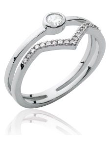 L'atelier précieux Srebrny pierścionek z cyrkonią rozmiar: 50. Szare pierścionki l'Atelier precieux, z cyrkonią, srebrne. Za 86,99 zł.
