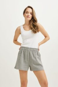 SPODENKI JULIETTE CIEMNO SZARE L - Flawless. Szare szorty Flawless, bez wzorów, z bawełny, eleganckie. Za 95,00 zł.