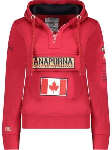 ANAPURNA Bluza "Gymana" w kolorze czerwonym rozmiar: M. Czerwone bluzy ANAPURNA, m, z aplikacjami, z bawełny, bez kaptura. Za 127,35 zł.