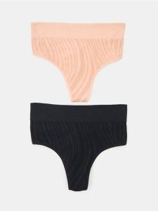 Majtki stringi z wysokim stanem 2 pack - wielobarwny. Stringi Sinsay, bez wzorów. Za 15,99 zł.