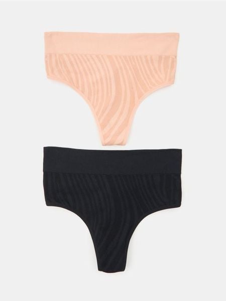 Majtki stringi z wysokim stanem 2 pack - wielobarwny. Stringi Sinsay, bez wzorów. Za 15,99 zł.