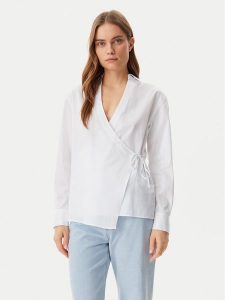 Calvin Klein Koszula K20K208226 Biały Regular Fit. Białe koszule Calvin Klein, bez wzorów, z bawełny, bez kołnierzyka, bez ramiączek. Za 329,99 zł.