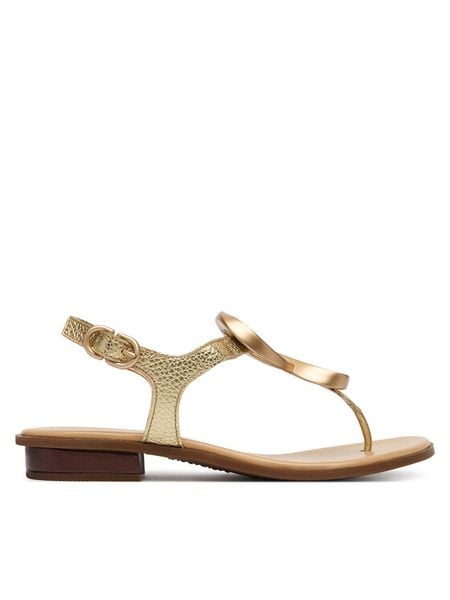 Hispanitas Sandały HV264784 C002 Złoty. Żółte sandały Hispanitas, bez wzorów, ze skóry, bez obcasa, na płaskiej podeszwie, bez zapięcia. Za 519,99 zł.