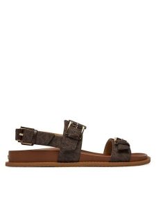 MICHAEL Michael Kors Sandały Nia Flat 40S6NIFS2B Brązowy. Brązowe sandały MICHAEL Michael Kors, bez wzorów, ze skóry, bez obcasa, na płaskiej podeszwie, bez zapięcia. Za 588,99 zł.