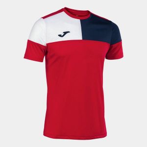 Koszulka Joma Crew 3XS – Czerwona/Navy/Biała. Białe bluzki JOMA, xs, bez wzorów, z poliesteru, sportowe, bez kołnierzyka, bez ramiączek. Za 160,99 zł.