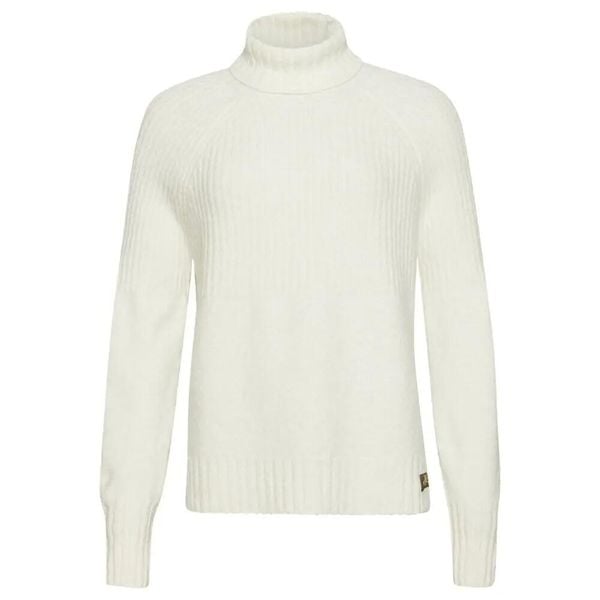 Damski sweter w prążki Superdry Essential. Białe swetry klasyczne Superdry, na zimę, bez kołnierzyka. Za 297,50 zł.