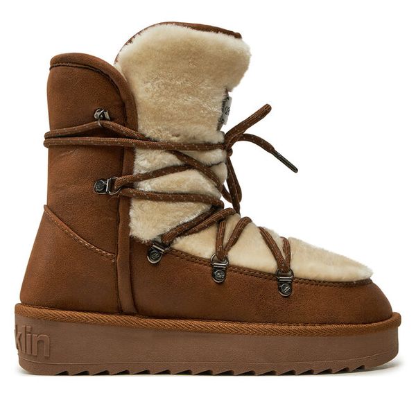 Śniegowce D.Franklin. Brązowe buty zimowe D.Franklin, bez obcasa, bez zapięcia. Za 239,99 zł.