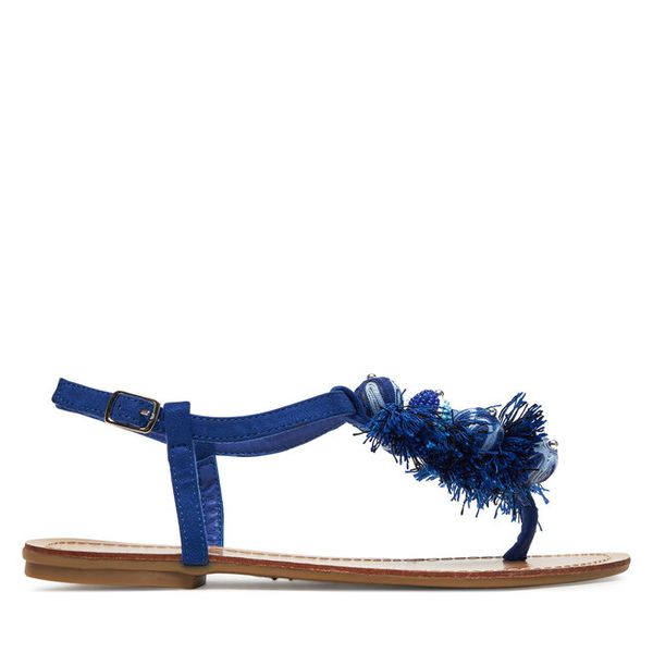 Sandały DeeZee. Niebieskie sandały DeeZee, bez wzorów, bez obcasa, na płaskiej podeszwie, bez zapięcia. Za 129,99 zł.