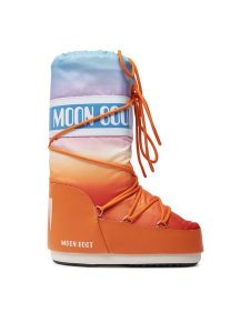 Moon Boot Śniegowce Mb Icon Sunrise 80D1402910 Pomarańczowy. Brązowe buty zimowe Moon Boot, z materiału, bez obcasa, bez zapięcia. Za 809,99 zł.