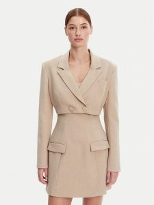 Bardot Marynarka 59657JB Beżowy Regular Fit. Brązowe marynarki i żakiety Bardot, xl, bez wzorów, z syntetyku. Za 339,99 zł.