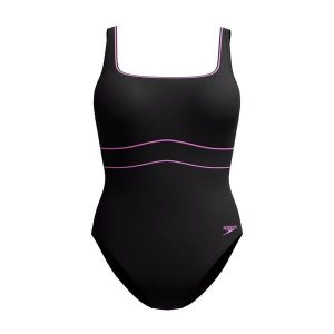 Damski kostium kąpielowy 1-częściowy Speedo Eco New Contour Eclipse 1P. Czarne stroje jednoczęściowe Speedo, bez wzorów. Za 316,50 zł.
