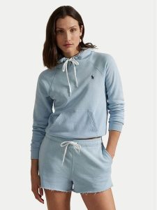 Polo Ralph Lauren Bluza 211935583013 Błękitny Regular Fit. Niebieskie bluzy Polo Ralph Lauren, xxl, bez wzorów, z bawełny, bez kaptura. Za 369,99 zł.