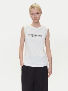Emporio Armani Underwear Top EW000410 AF10881 U1131 Biały Regular Fit. Białe topy Emporio Armani Underwear, xl, bez wzorów, z bawełny, bez kołnierzyka, bez ramiączek. Za 139,99 zł.
