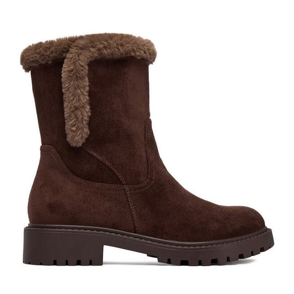 Botki Clara Barson. Brązowe botki Clara Barson, bez wzorów, bez obcasa, na płaskiej podeszwie, bez zapięcia. Za 129,99 zł.