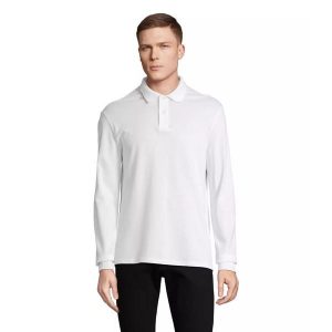 Koszulka polo z długim rękawem Sol's Pacific. Białe bluzki SOL'S, s, bez wzorów, bez kołnierzyka, bez ramiączek. Za 132,50 zł.