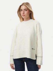 KARL LAGERFELD Sweter B4W18057 Kremowy Relaxed Fit. Białe swetry klasyczne KARL LAGERFELD, xl, z syntetyku, bez kołnierzyka. Za 549,99 zł.