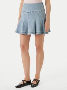 Morgan Spódnica jeansowa 261-JTALA Niebieski Regular Fit. Niebieskie spódnice Morgan, bez wzorów, z bawełny. Za 249,99 zł.