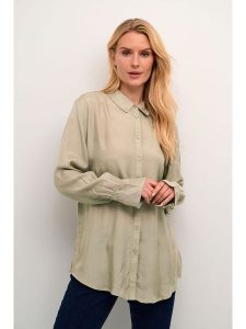 Cream Bluzka koszulowa w kolorze beżowym rozmiar: 42. Brązowe bluzki Cream, bez wzorów, z wiskozy, bez kołnierzyka, bez ramiączek. Za 96,83 zł.