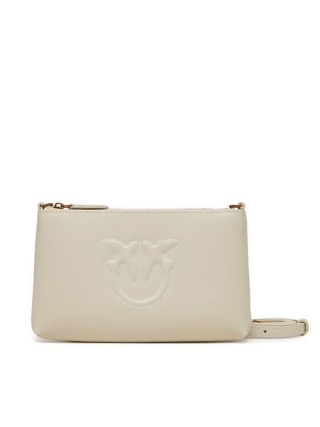 PINKO Torebka Flat Horizontal Mini PE 25 PCPL 104277 A2AN Biały. Białe listonoszki Pinko, bez wzorów, ze skóry, bez dodatków. Za 329,99 zł.