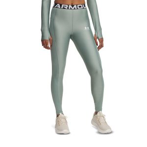 Legginsy damskie Under Armour HeatGear Rib. Zielone legginsy Under Armour, bez wzorów. Za 129,99 zł.