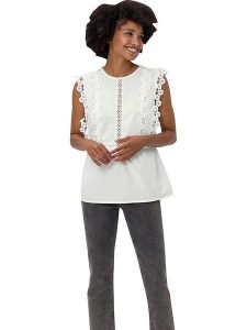 Heine Top w kolorze kremowym rozmiar: 46. Brązowe topy Heine, bez wzorów, z koronki, bez kołnierzyka, bez ramiączek. Za 100,75 zł.