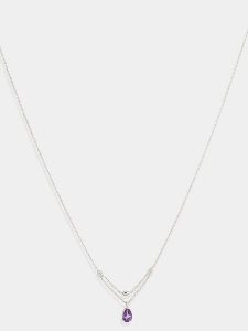 Maison héritage PARIS Złoty naszyjnik "Nastya" z diamentami i ametystem - dł. 42 cm rozmiar: onesize. Szare naszyjniki Maison héritage PARIS, z ametystem, złote. Za 1 600,99 zł.