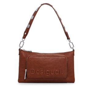 Torebka Desigual. Brązowe torebki klasyczne Desigual, bez wzorów, bez dodatków. Za 189,99 zł.
