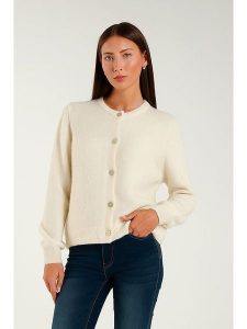 Tamba Kardigan w kolorze kremowym rozmiar: 36/38. Brązowe kardigany Tamba, z wełny. Za 154,07 zł.