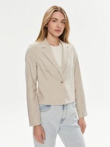 Vero Moda Marynarka Nancy 10304631 Beżowy Slim Fit. Brązowe marynarki i żakiety Vero Moda, bez wzorów, z syntetyku. Za 129,99 zł.