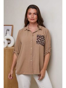 Curvy Lady Koszula w kolorze jasnobrązowym rozmiar: 48/50. Brązowe koszule Curvy Lady, bez wzorów, bez kołnierzyka, bez ramiączek. Za 96,60 zł.