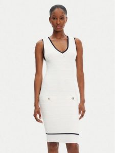Marciano Guess Sukienka codzienna 5RGK99 5640Z Écru Regular Fit. Kombinezony Marciano Guess, z aplikacjami, z wiskozy, bez kołnierzyka, bez ramiączek. Za 369,99 zł.