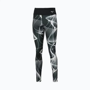 Legginsy damskie do biegania Mizuno Printed. Czarne legginsy Mizuno, bez wzorów, z elastanu. Za 139,99 zł.