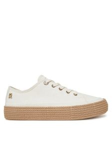 Tommy Hilfiger Espadryle Vulc Espadrille Sneaker FW0FW08404 Biały. Białe espadryle TOMMY HILFIGER, bez wzorów, z materiału, bez obcasa. Za 249,99 zł.