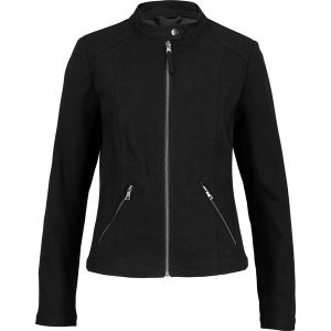 Kurtka z twillu z bawełny, z elastycznymi wstawkami po bokach. Czarne kurtki bonprix, bez wzorów, z bawełny, bez kaptura. Za 239,99 zł.