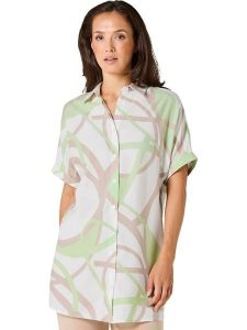 WITT WEIDEN Tunika w kolorze zielono-szarobrązowo-białym rozmiar: 46. Białe tuniki WITT WEIDEN, bez wzorów, z lyocellu, bez kołnierzyka, bez ramiączek. Za 104,99 zł.