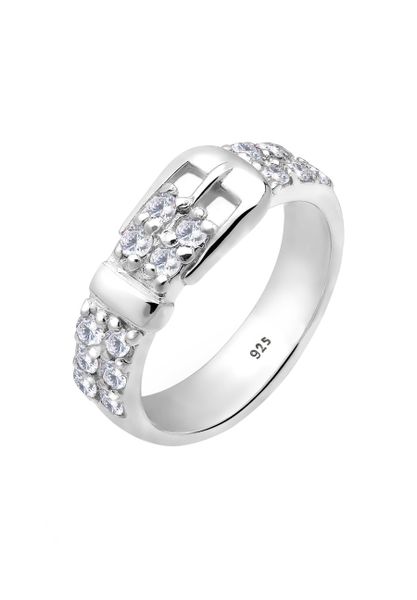 Elli Zabawny motyw paska z kryształami cyrkonii w srebrze próby 925 Sterling Silver Pierścionki 1 ct Damski. Szare pierścionki Elli, z cyrkonią, srebrne. Za 293,99 zł.