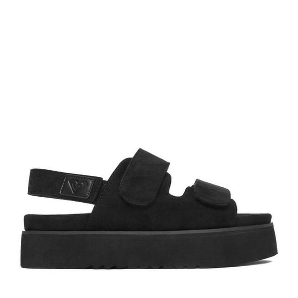 Sandały Roxy. Czarne sandały Roxy, bez wzorów, bez obcasa, na płaskiej podeszwie, bez zapięcia. Za 179,99 zł.