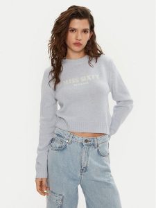 Miss Sixty Sweter 6L4RJ4360000 Błękitny Regular Fit. Niebieskie swetry klasyczne Miss Sixty, l, z bawełny, bez kołnierzyka. Za 579,99 zł.
