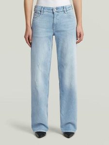 G-Star Dżinsy - Loose fit - w kolorze błękitnym rozmiar: W28/L32. Niebieskie jeansy G-Star, z aplikacjami, ze skóry. Za 266,01 zł.