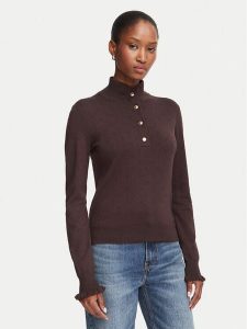 Marella Sweter Onde 2625366101 Brązowy ciemny Regular Fit. Brązowe swetry klasyczne Marella, l, z wiskozy, bez kołnierzyka. Za 554,99 zł.