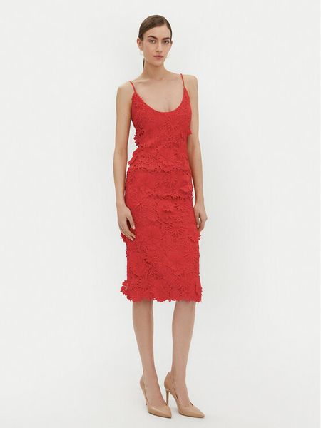 Bardot Sukienka koktajlowa 59747DB Czerwony Regular Fit. Czerwone kombinezony Bardot, bez wzorów, z syntetyku, wizytowe, bez kołnierzyka, bez ramiączek. Za 369,99 zł.