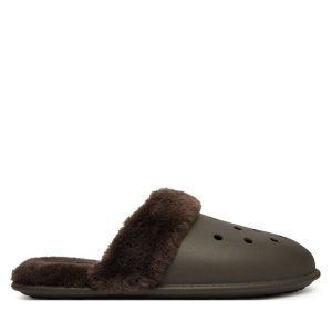 Kapcie Crocs. Brązowe kapcie Crocs, bez wzorów. Za 199,99 zł.