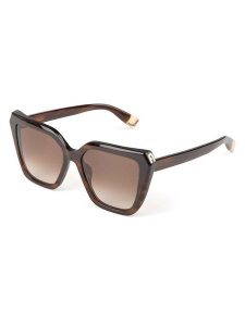 Furla Damskie okulary przeciwsłoneczne w kolorze brązowo-jasnobrązowym rozmiar: 55. Brązowe okulary przeciwsłoneczne Furla. Za 379,95 zł.