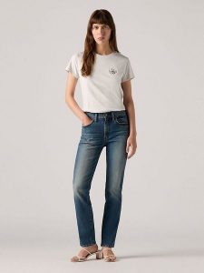 Levi's Dżinsy "724" - Regular fit - w kolorze niebieskim rozmiar: W29/L32. Niebieskie jeansy Levi's®, z aplikacjami, z podwyższonym stanem. Za 185,76 zł.
