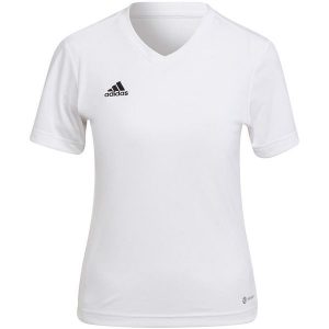 Koszulka piłkarska damska Adidas Entrada 22 Jersey. Białe bluzki ADIDAS, xl, bez wzorów, z jersey, sportowe, bez kołnierzyka, bez ramiączek. Za 65,00 zł.