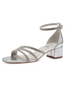 S.Oliver Sandały w kolorze srebrnym na obcasie rozmiar: 41. Szare sandały s.Oliver, bez wzorów, z otwartym noskiem, bez obcasa, na koturnie, bez zapięcia. Za 144,95 zł.