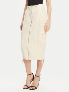 Guess Spódnica midi W5GD1H WG8N0 Beżowy Regular Fit. Brązowe spódnice Guess, z aplikacjami, z lyocellu, midi. Za 297,00 zł.