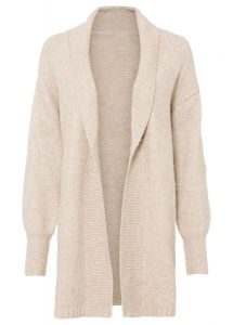 Długi kardigam. Brązowe długie swetry bonprix, bez kołnierzyka. Za 124,99 zł.